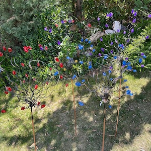 Bead tree stake garden art