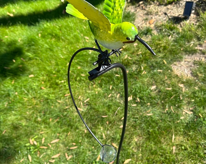 Hummingbird Balancer Garden Art Stake Etsy