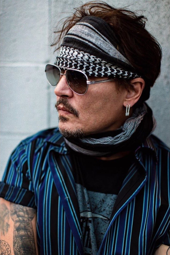 ジョニーデップ　愛用　スカル　バンダナ　 Johnny Depp ジョニーデップ愛用 ヴィンテージFAST COLORバンダナ : As seen