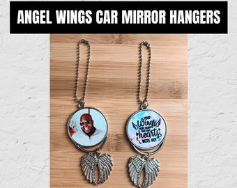 Custom Photo Angel Wings Memorial Car Charm: Personalized Ornament