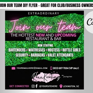 Join Our Team Flyer, DIY Canva Now Hiring Flyer Template. Editable Canva Social Media Flyer Template for Now Hiring, Promoters - CEO