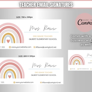 Boho Rainbow Teacher Email Signature Template (Digital Download)