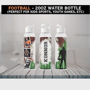 Bottiglia d&#39;acqua da calcio, bottiglia d&#39;acqua sportiva, regalo per anziani, regali personalizzati per la squadra di calcio, mamma di calcio, regalo per calciatore