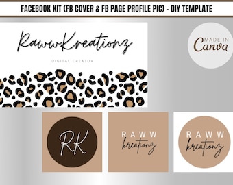 Leopard Facebook Business Page Cover: Canva Template (Digital Download)