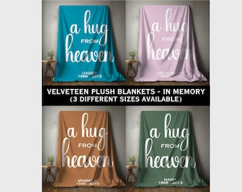 Personalized Memorial Velveteen Blanket: 'Hug from Heaven' Sympathy Gift