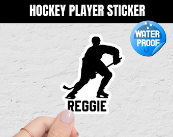 Personalized Hockey Player Laptop Sticker: Hockey Mom/Dad Gift