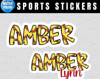 Softball Name Sticker, Softball Helmet Sticker, Waterproof Vinyl Sticker, Gift for Softball Player, Personalized Softball name Decal