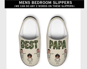 Comfy Slippers With Customized Title or Name - Birthday Gift - Grandpa Gift - Father's Day Gift - Christmas Gift - Personalized Slippers