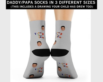 Custom Face Socks: Personalized Photo Gift for Dad/Grandpa