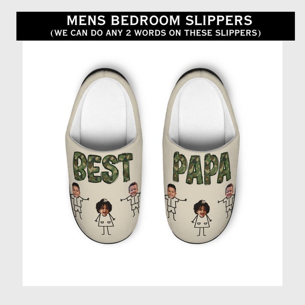 Comfy Slippers With Customized Title or Name - Birthday Gift - Grandpa Gift - Father's Day Gift - Christmas Gift - Personalized Slippers