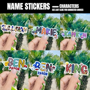 Personalized Name Sticker | Custom Name Sticker | Kids Character Sticker | Water Bottle Sticker | Laptop Sticker