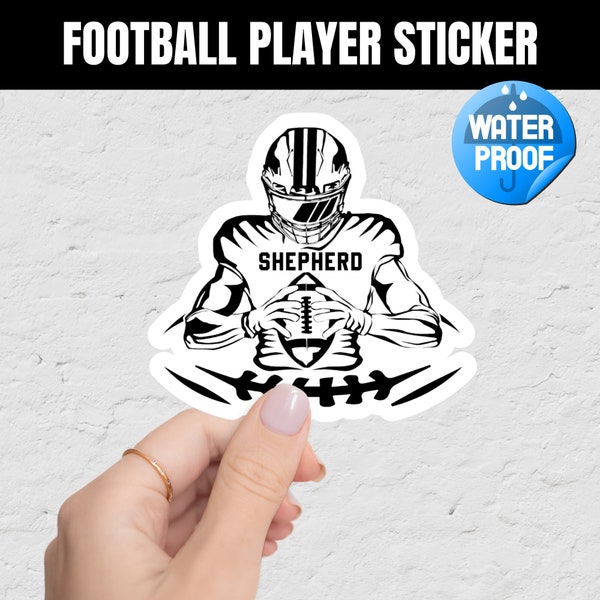 Football Name Decal | Personalized Custom Football Sticker | Team football decals sticker with name and number | Football Gift