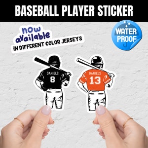 Baseball Name Decal | Personalized Custom Baseball Sticker | Team baseball decals sticker with name and number | Baseball Gift