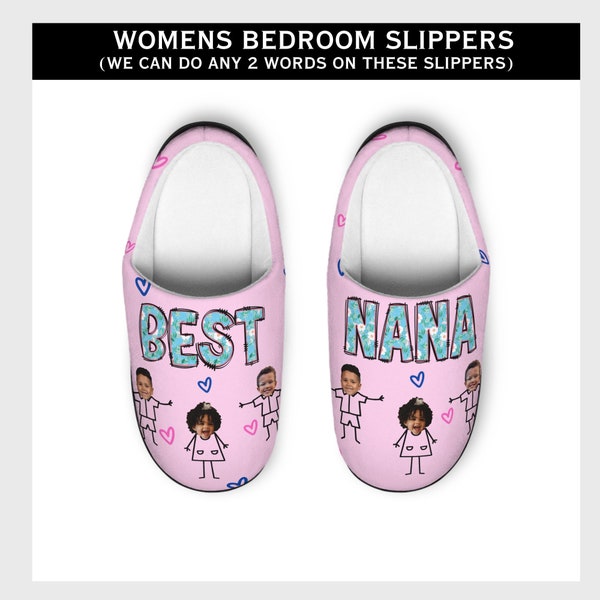 Comfy Slippers With Customized Title or Name - Birthday Gift - Grandma Gift - Mother's Day Gift - Christmas Gift - Personalized Slippers