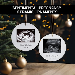 Personalized Ultrasound Photo Ornament: Baby Announcement Keepsake