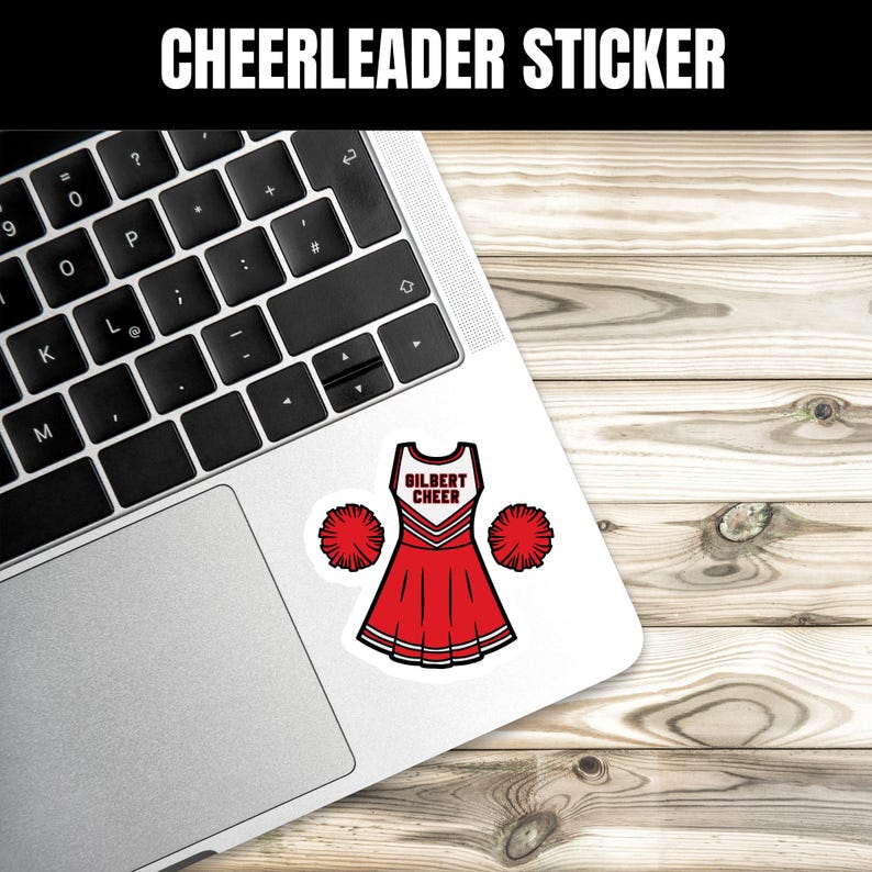 Personalized Cheerleader Name Sticker, Custom Name Cheerleading Sticker