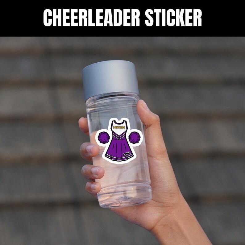 Personalized Cheerleader Name Sticker, Custom Name Cheerleading Sticker
