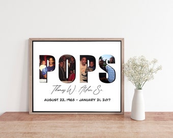 Personalized Memorial Photo Letter Art Print: Custom In Loving Memory Gift (Digital Download)