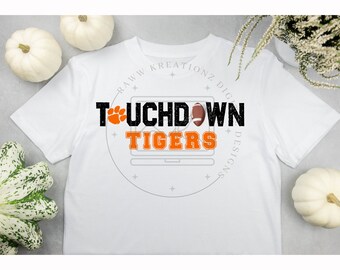 Tigers Football Sublimation PNG: Team Colors Clipart (Digital Download)