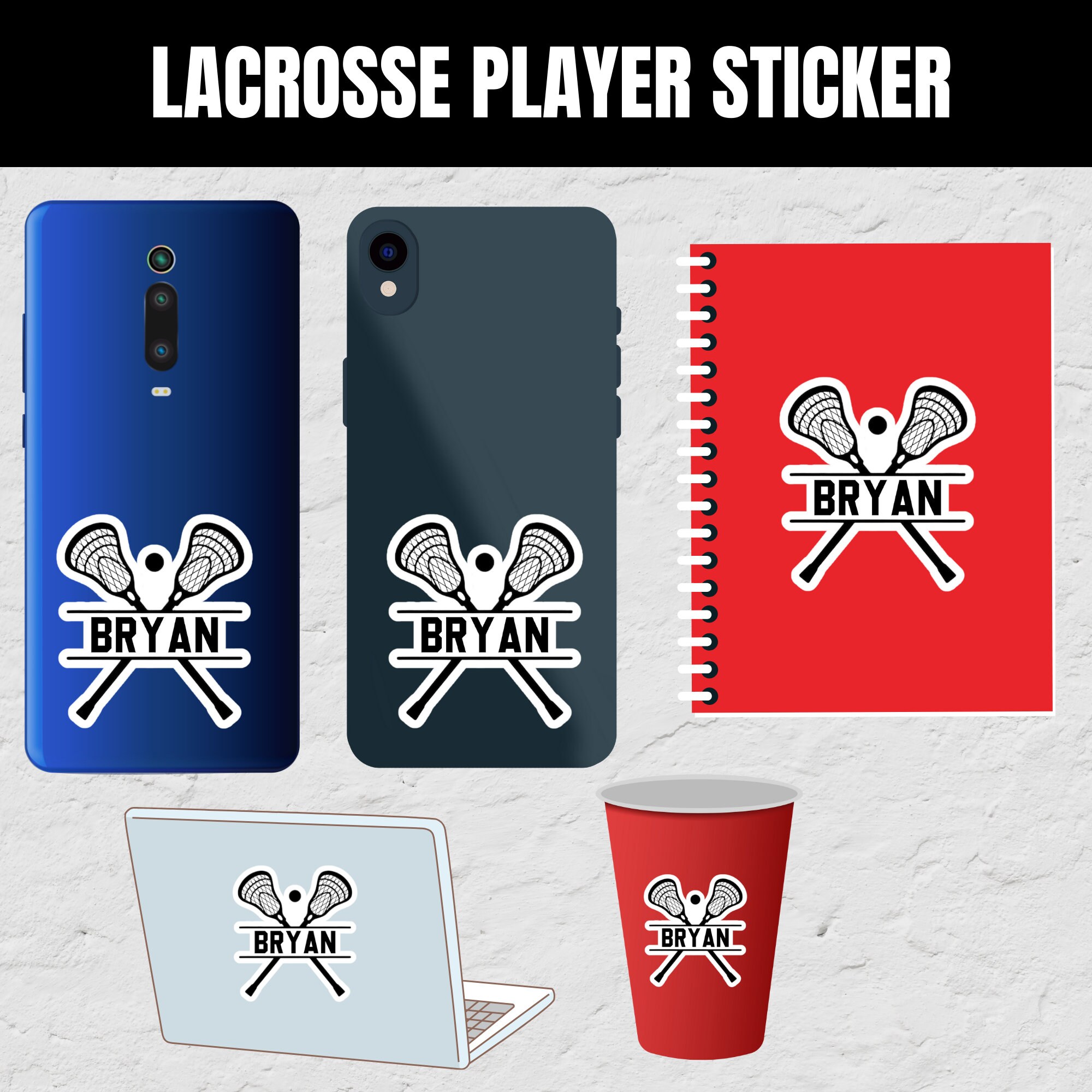 Lacrosse Team Sticker, Personalized Name Decal, Custom Sports Team Gift ...