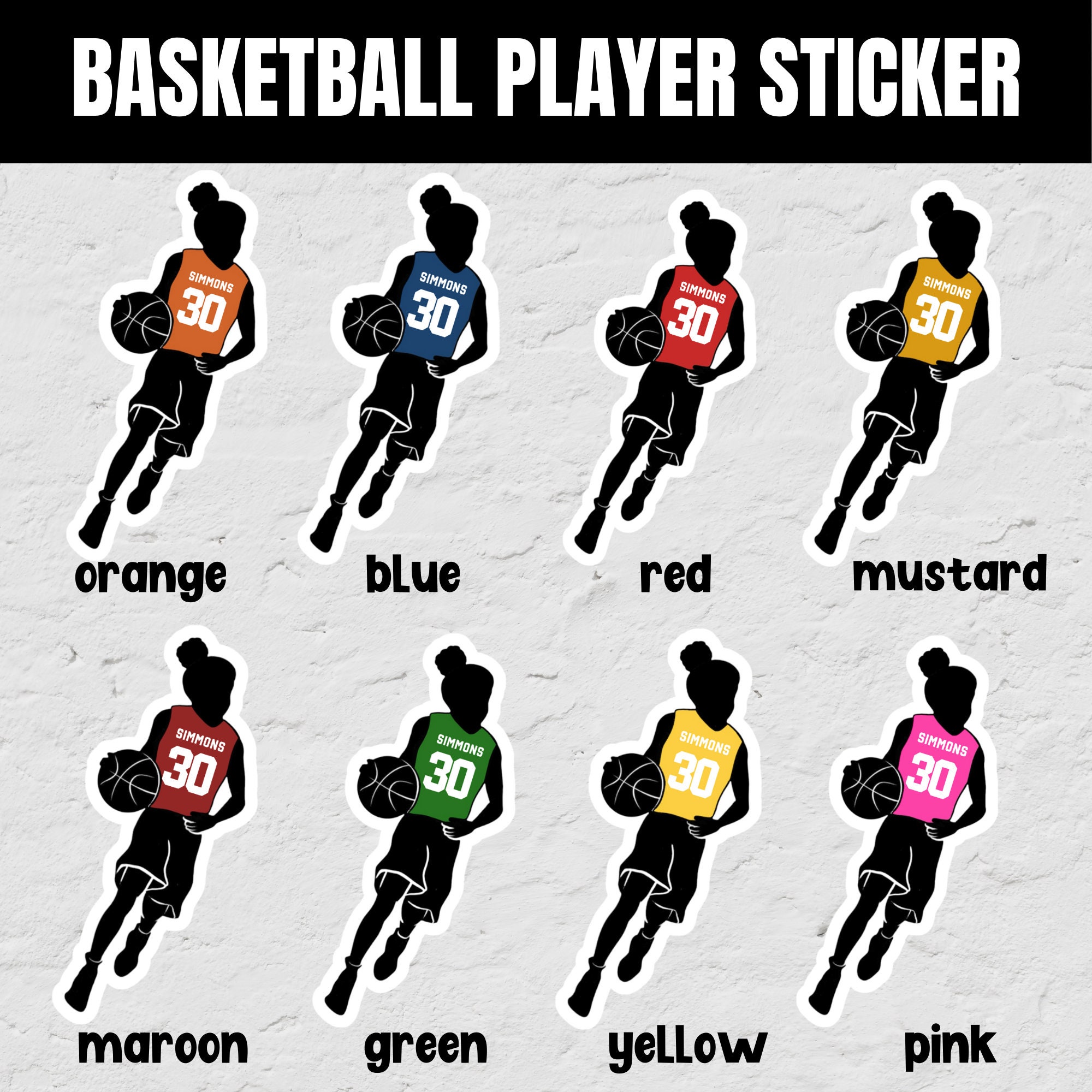 Basketball Name Decal Personalized Custom Basketball Sticker Team ...