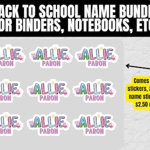 Kids Character Name Decal - Personalized Vinyl Sticker - FULL NAME STICKER - Customized Stickers, Water bottle sticker, Colored Laptop Decal