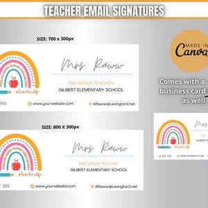 Boho Rainbow Teacher Email Signature Template (Digital Download)