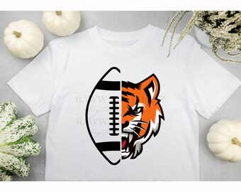 Purple Orange Tigers Football PNG: Game Day Clipart (Commercial Use)