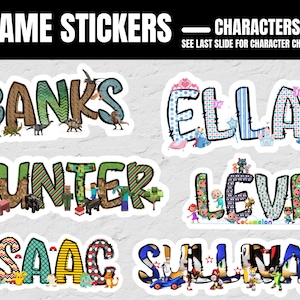Personalized Name Sticker | Custom Name Sticker | Kids Character Sticker | Water Bottle Sticker | Laptop Sticker