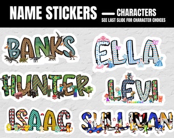 Personalized Character Name Sticker: Custom Kids Decal