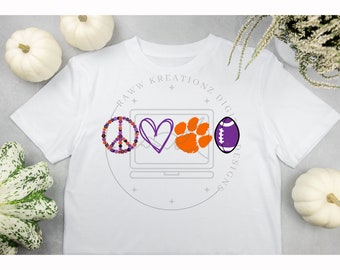 Tigers Football PNG: Purple & Orange Team Colors Clipart (Commercial Use)