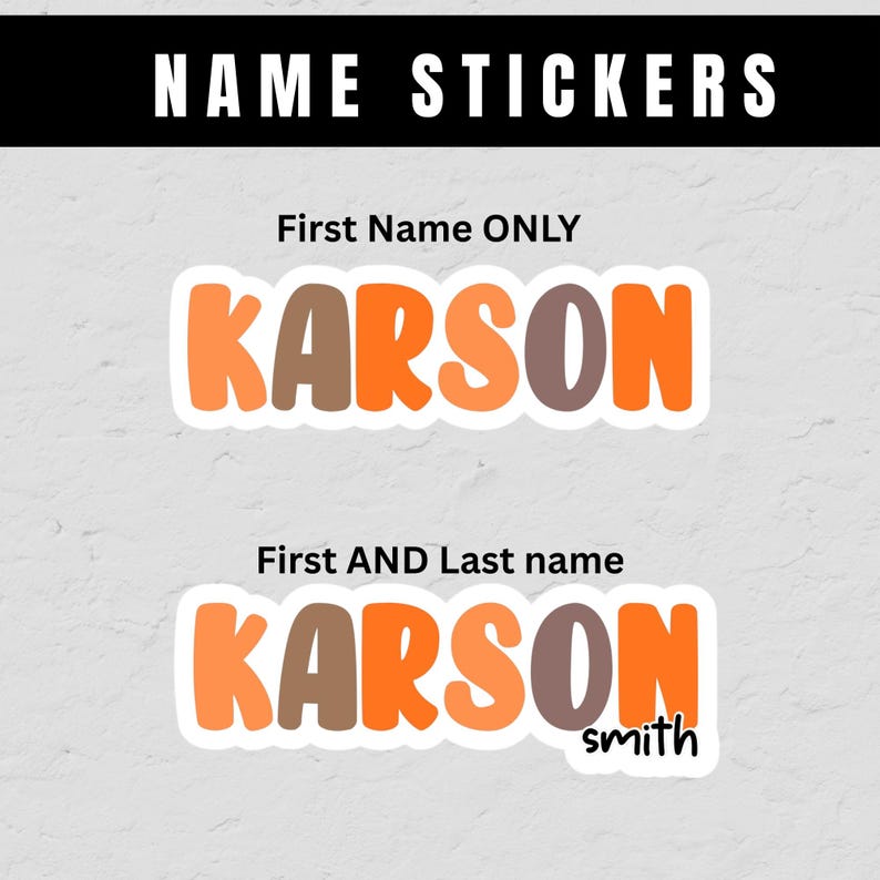 Personalized Rainbow Name Sticker, Custom Pastel or Bright Colors Decal ...