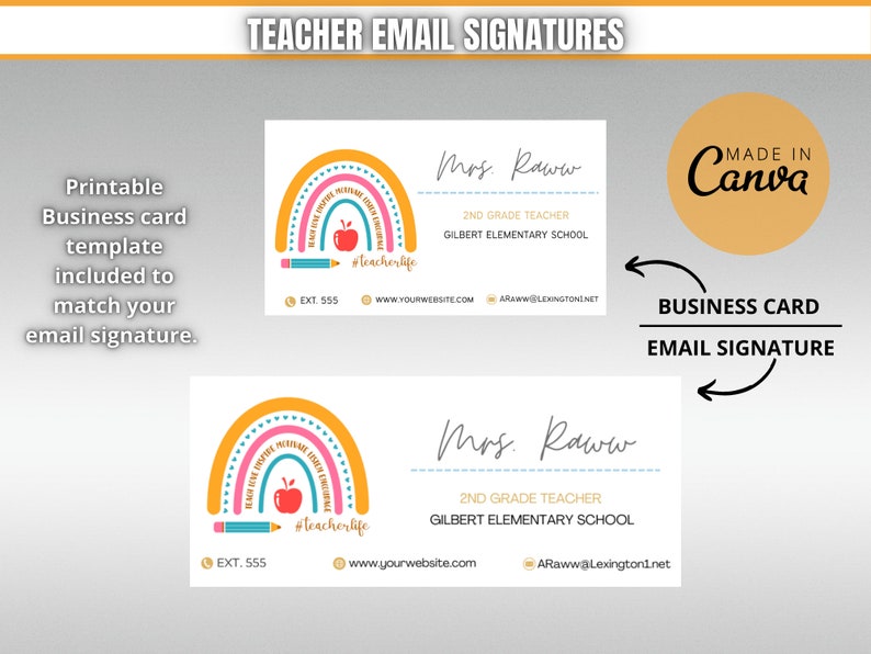 Boho Rainbow Teacher Email Signature Template (digital Download) - Etsy ...