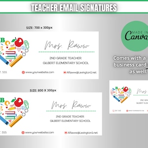 Teacher Email Signature BUNDLE, Email Template for Teachers, Boho Rainbow, Gmail Outlook Email Editable Teacher Principal Email Marketing