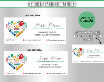 Boho Rainbow Teacher Email Signature Template (Digital Download)