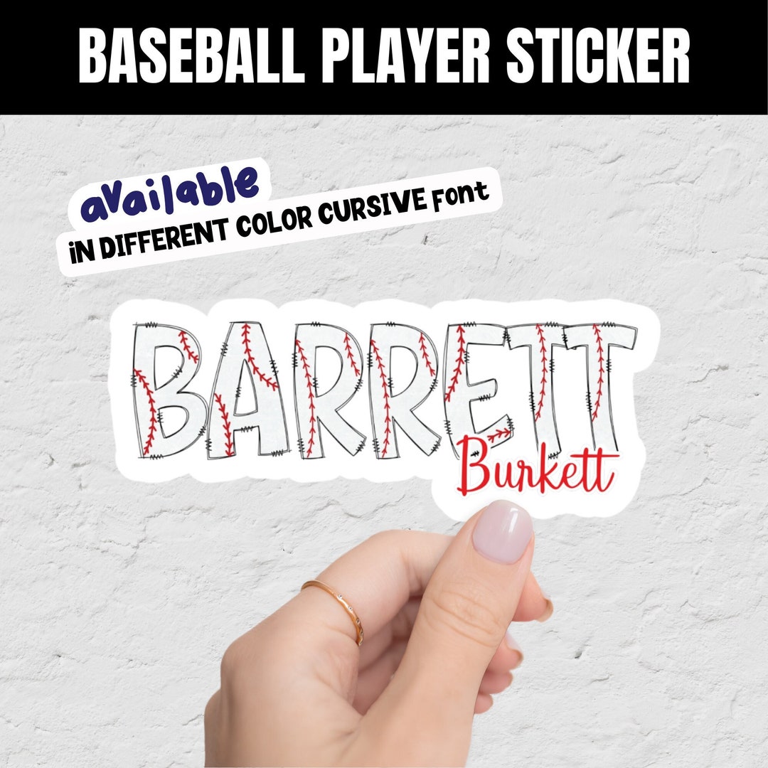 Personalized Baseball Name Sticker: Waterproof Vinyl Decal - Etsy