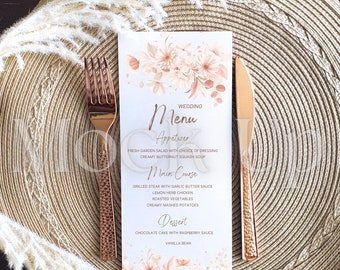 4x9 Menu Mockup, Wedding Menu Card Mockup, Boho Wedding Mockup, Menu Cards Mockup, Neutral Menu Mockup, Blank Menu Mockup