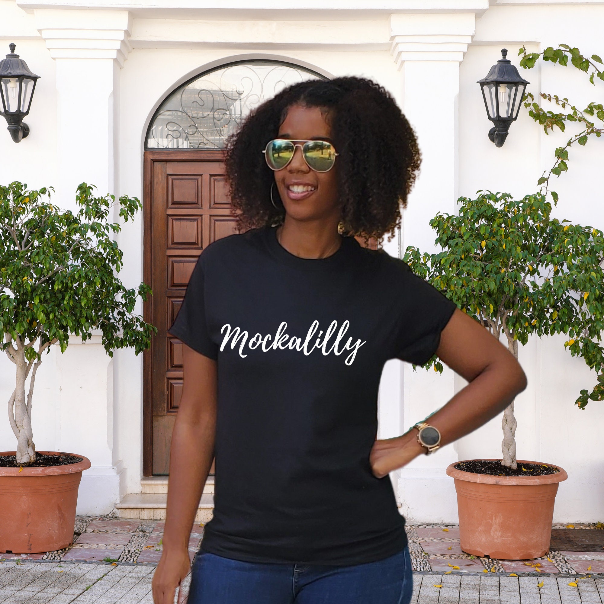 Bella Canvas 3001 Black Shirt Mockup 