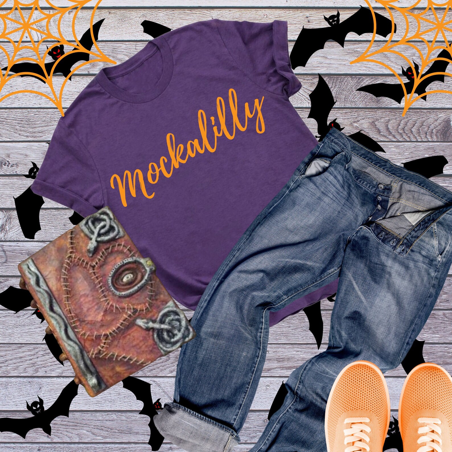 Halloween Bella Canvas 3001 Mockup Purple Shirt Mock Up Fall | Etsy