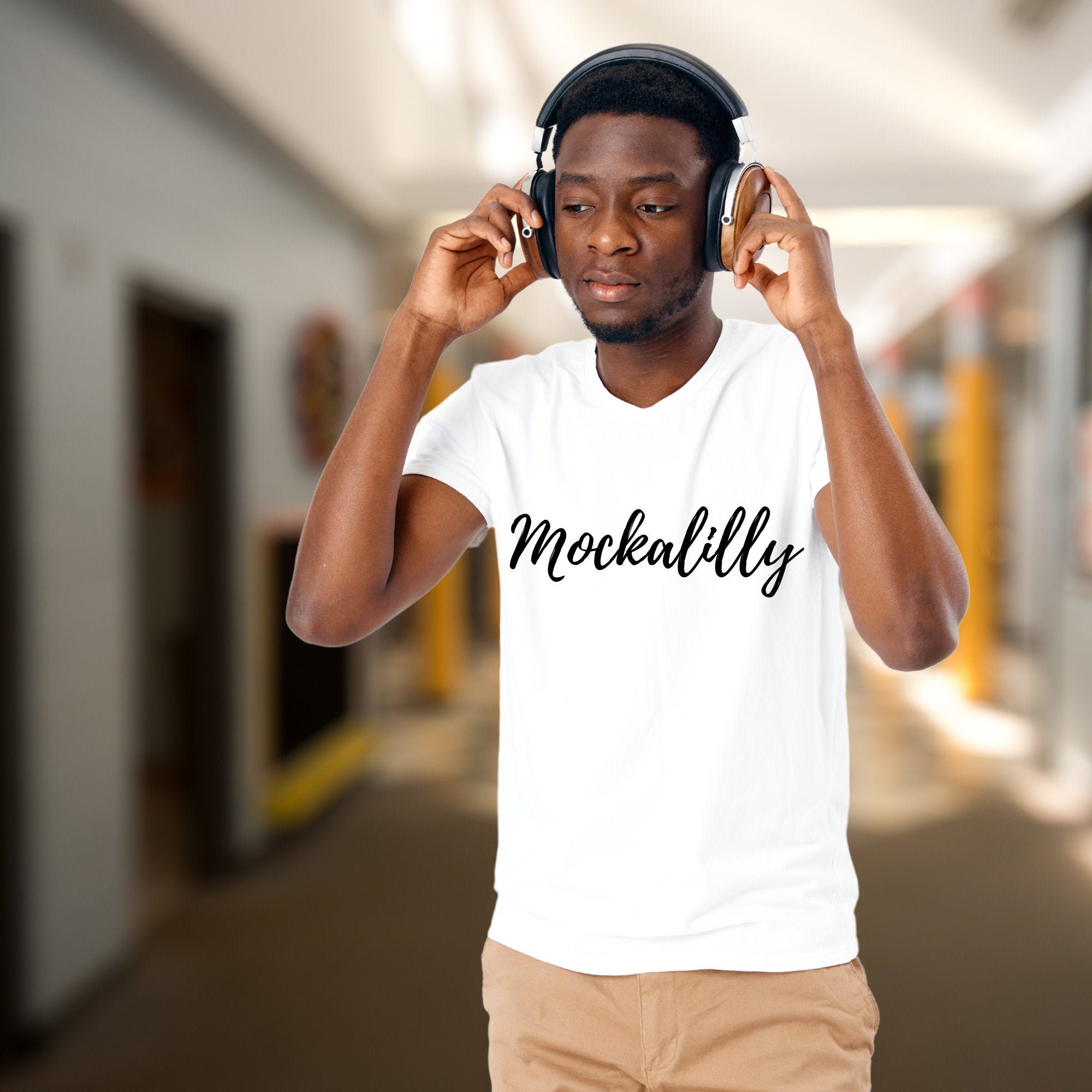 Black Male Mockup Model Tshirt Canvas 3001 Mockup White Etsy