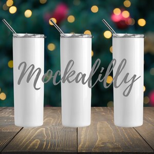 Christmas Skinny Tumbler Mockup, Set Of 3 Thermal Cups White, Holiday Season White Tumbler Mockup, 20 oz Tumbler, Sublimation Mockup