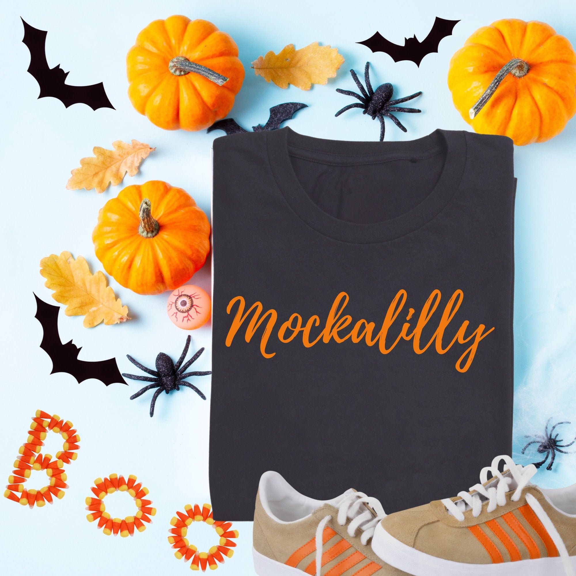 Halloween Bella Canvas 3001 Mockup Black Shirt Mock Up