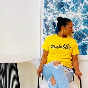 Yellow Bella Canvas 3001 Shirt Mockup, Yellow Shirt Mockup , Yellow T-Shirt Mockup, Model Mockup, Black Model, Tshirt Mockups