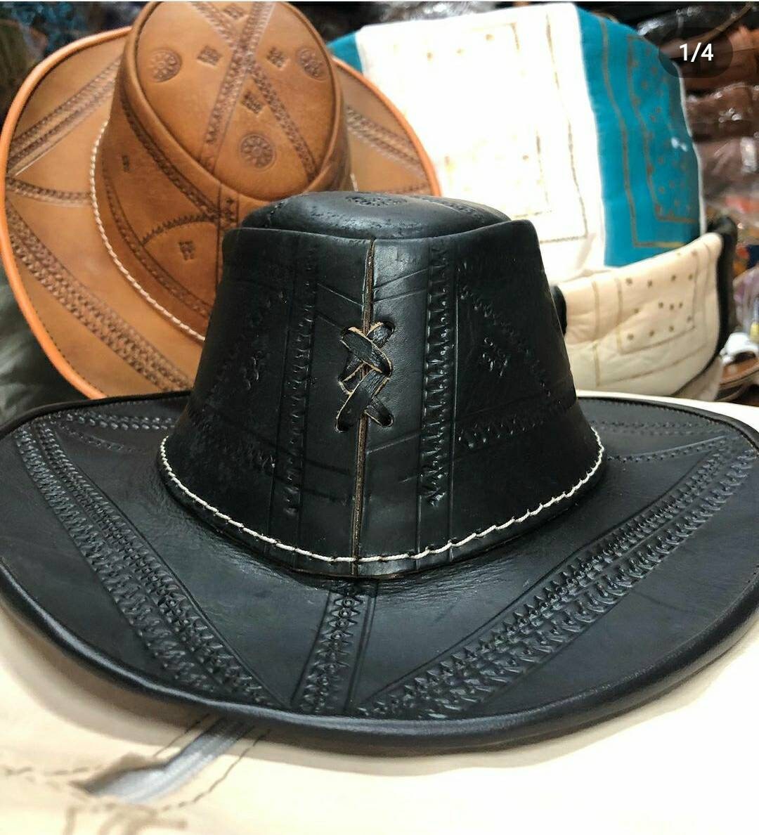 Hand Crushed 100 Wool Felt Cowboy Hat With Leather Strap Etsy