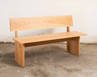 Rustic Oak  Bench: Farmhouse Charm for Indoor- Long Seating with Natural Wood Finish, Ideal for Entryways and Gardens