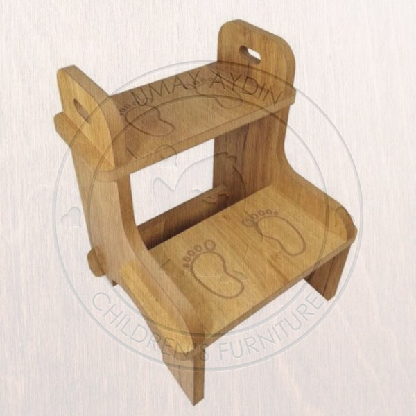 Montessori wooden step stool baby bath & WC ladder cnc file,file cnc,laser cutting,cnc,file laser,laser cut,cnc plan,dxf file