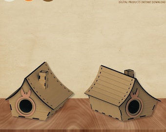 Laser Cut Birdhouse Design Files – CNC, Glowforge Templates (Digital Download)