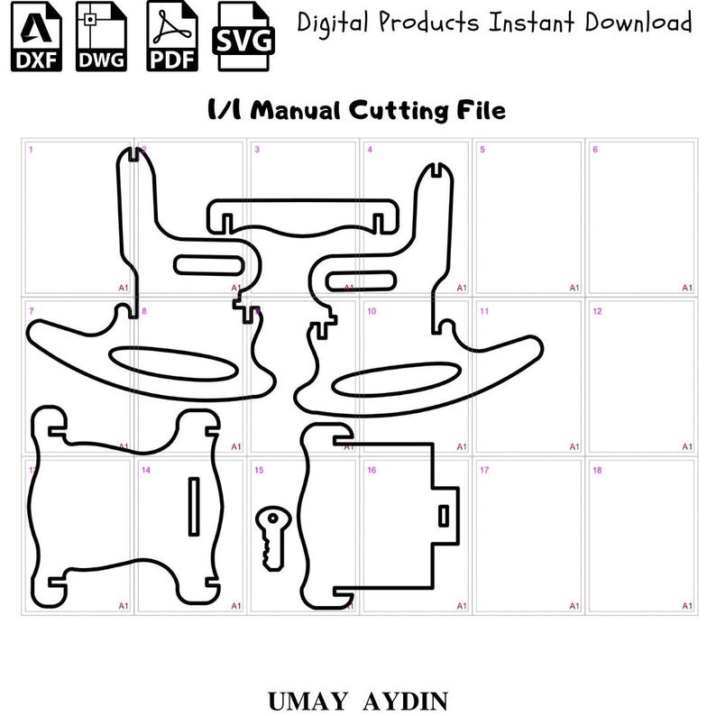 Baby Rocking Chair CNC File, Laser Cut Plan (dxf, svg, eps) image 3
