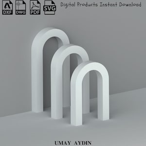 Bogen Backdrop-Pläne in 3 Größen für Anpassung, Hochzeiten, Partys, zusammenklappbare Ständer, Kulissenpläne und DXF-Vorlagen.