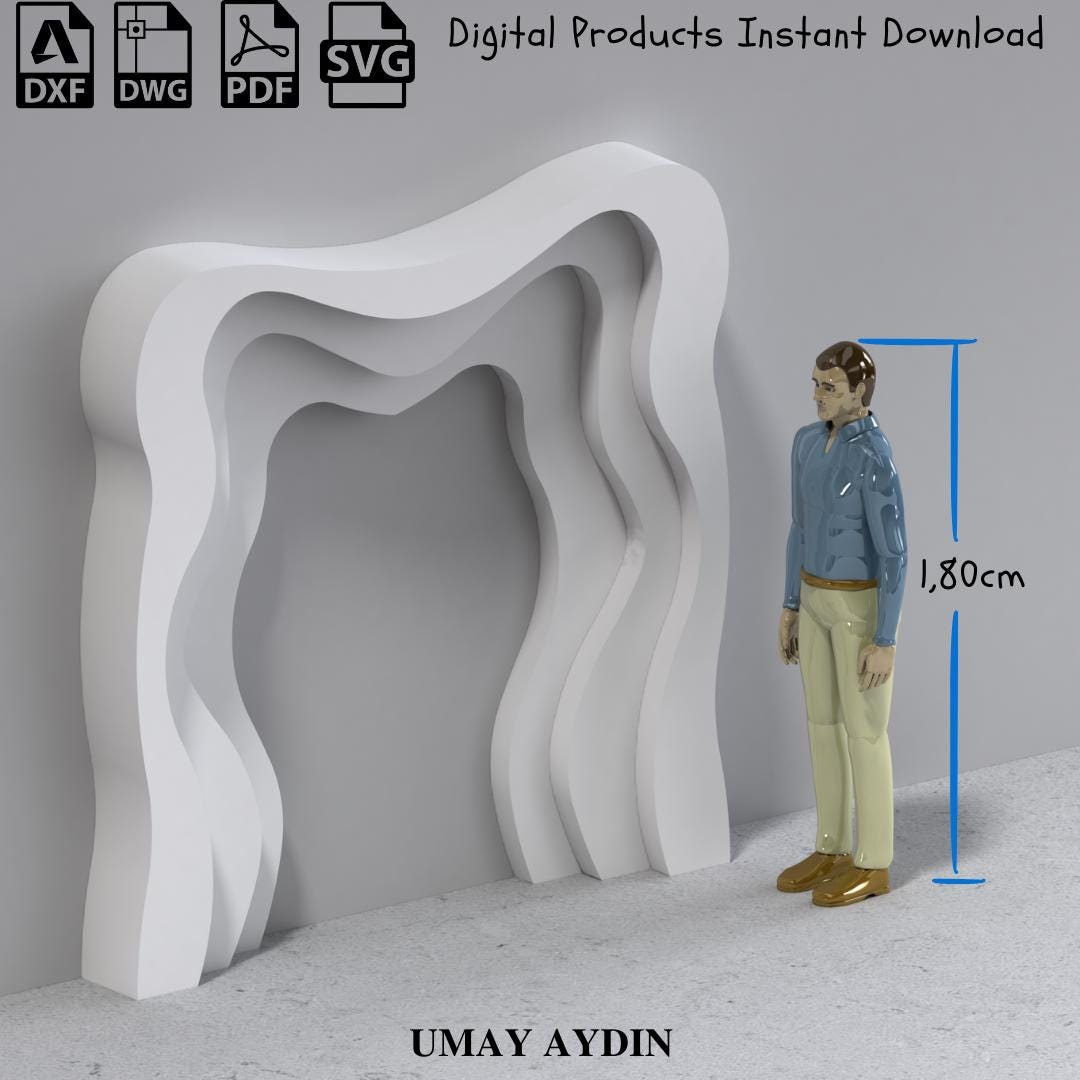 3D Wavy Wall Prop Template | 3 Layer Rainbow Arch Backdrop | CNC Ripple ...